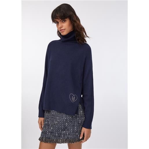 LIUJO liu jo dolcevita in lana e cashmere, blu scuro
