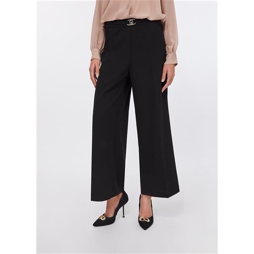 LIUJO liu jo pantaloni cropped con cintura, nero