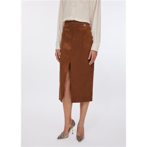 LIUJO liu jo gonna midi con spacchetto, caramello