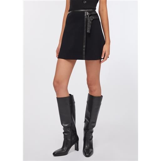 LIUJO liu jo minigonna in maglia con fibbie, nero