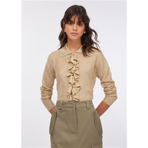 LIUJO liu jo camicia in maglia lurex®, oro