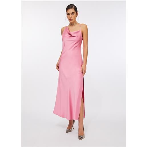 LIUJO liu jo abito lungo elegante in raso, rosa