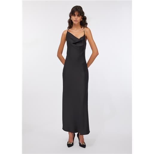 LIUJO liu jo abito lungo elegante in raso, nero