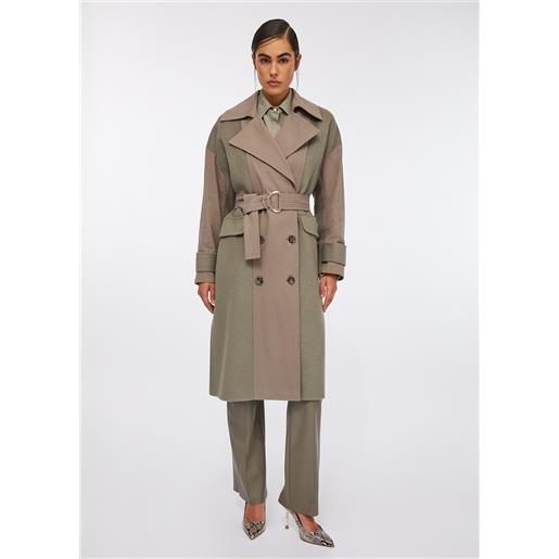 LIUJO liu jo trench doppiopetto in lana, asparago