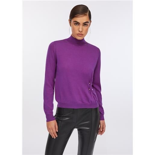 LIUJO liu jo maglia in lana con perle, viola