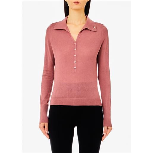 LIUJO liu jo polo in maglia di misto cashmere, rosa