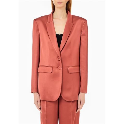 LIUJO liu jo blazer da completo in raso, marrone
