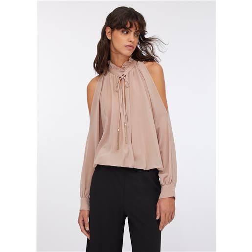LIUJO liu jo blusa con cut-out, rosa chiaro
