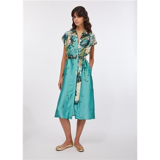 LIUJO liu jo abito chemisier in twill stampato, azzurro