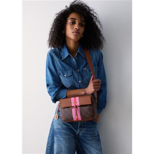 LIUJO liu jo borsa a tracolla media con charm, marrone