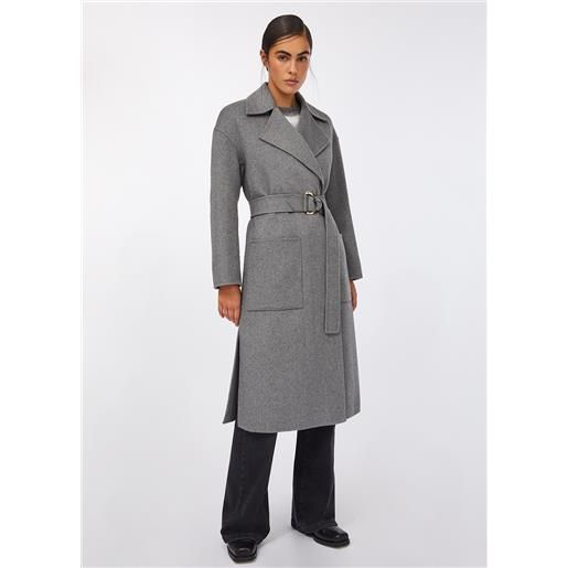 LIUJO liu jo cappotto in lana con cintura, grigio