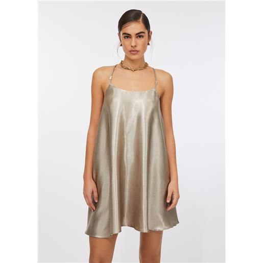 LIUJO liu jo abito in crêpe laminato, oro