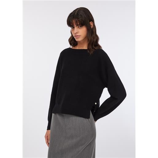 LIUJO liu jo maglia in lana e cashmere, nero