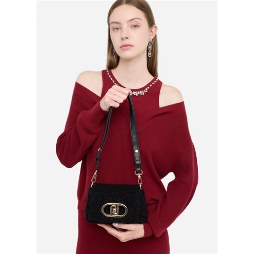 LIUJO liu jo borsa lapuffy piccola con ricamo, nero