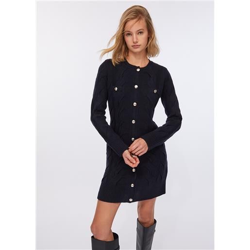 LIUJO liu jo abito in lana a trecce, blu marino