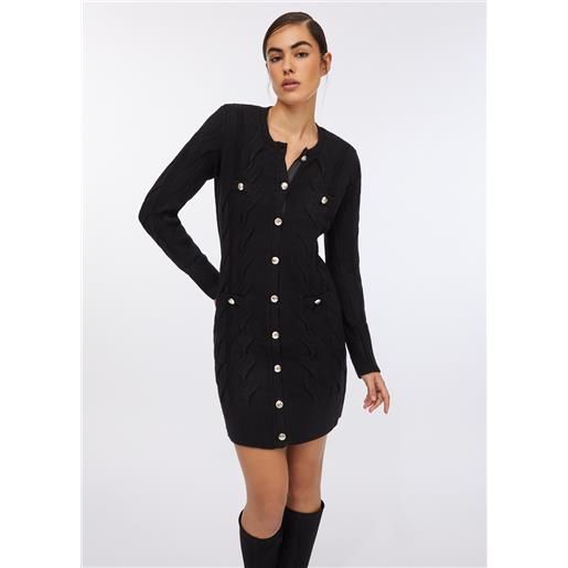 LIUJO liu jo abito in lana a trecce, nero