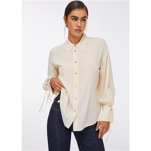 LIUJO liu jo camicia in crêpe de chine, avorio