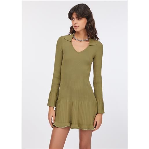 LIUJO liu jo abito corto in maglia, asparago