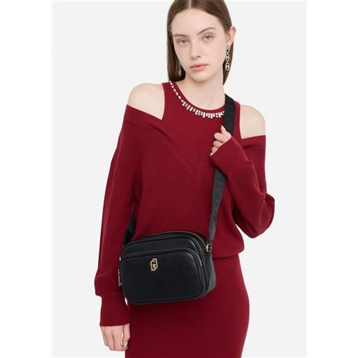 LIUJO liu jo borsa a tracolla media con pouch, nero