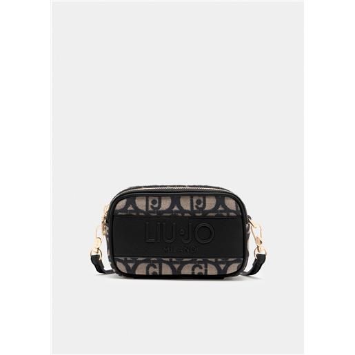 LIUJO liu jo borsa a tracolla piccola jacquard, nero