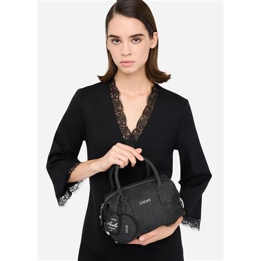 LIUJO liu jo borsa piccola con charm, grigio