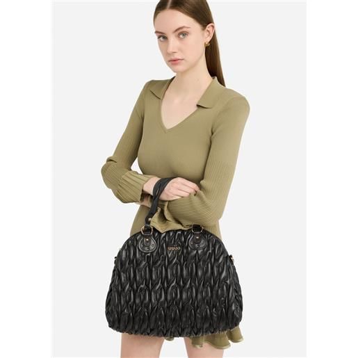 LIUJO liu jo borsa a mano media matelassé, nero