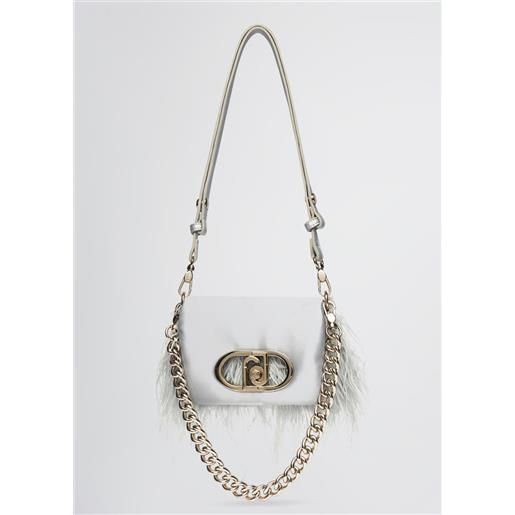 LIUJO liu jo borsa lapuffy piccola con piume, azzurro cielo