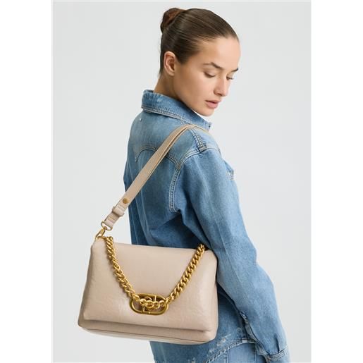 LIUJO liu jo borsa lapuffy grande, sabbia scuro