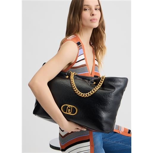 LIUJO liu jo tote bag lapuffy grande, nero