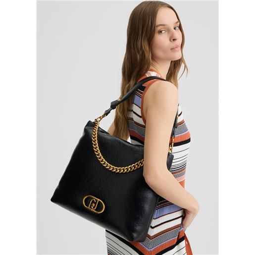 LIUJO liu jo borsa hobo lapuffy media, nero