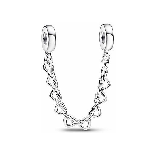 Bracciale Intrecciato A Mano In Argento 925 E Nylon – Doppio Cuore Con Zirconi – Regolabile