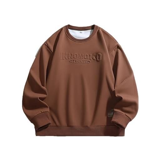 Generisch maglione da uomo con stampa in acciaio, invernale, con cappuccio, stile da uomo, in pile, tre casual, da uomo, taglia grande, bianco, 8xl
