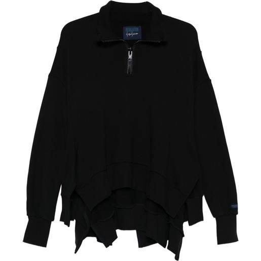 Yohji Yamamoto felpa con mezza zip - nero