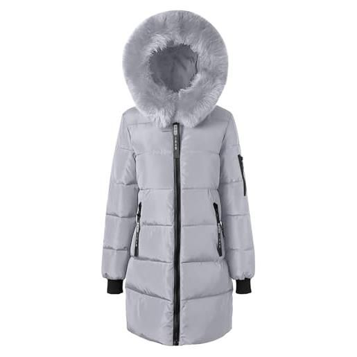 HEONSATI piumini donna casual piumino termici lungo caldo piumino con zip in pile elegante piumini manica lunga da donna antivento cappotto trapuntata foderati spessa giubbotto imbottito outdoor