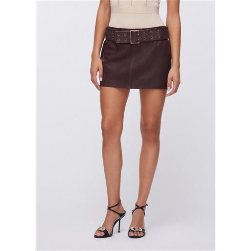 LIUJO liu jo minigonna in pelle con cintura, testa di moro