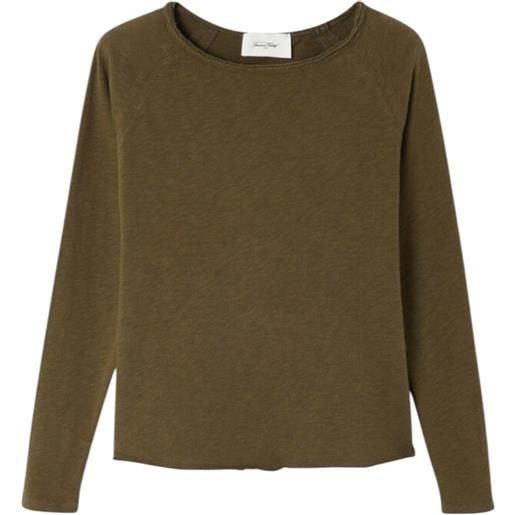 American Vintage t-shirt sonoma wide neck donna vintage wood