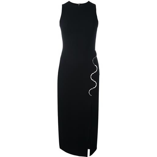 David Koma metal detail fitted dress - nero