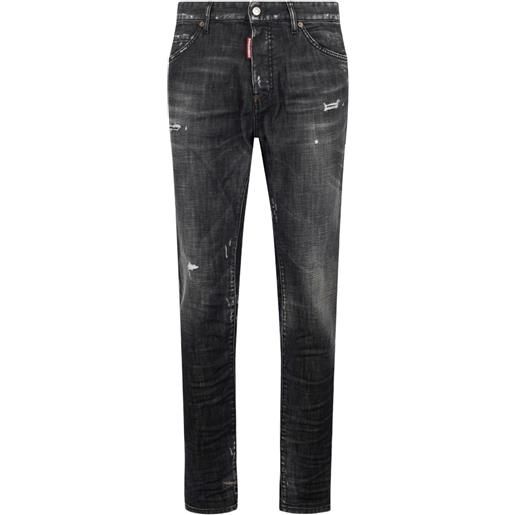 DSQUARED2 jeans affusolati con effetto vissuto - nero