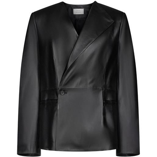 LouLou de Saison giacca paoli asimmetrica in pelle - nero
