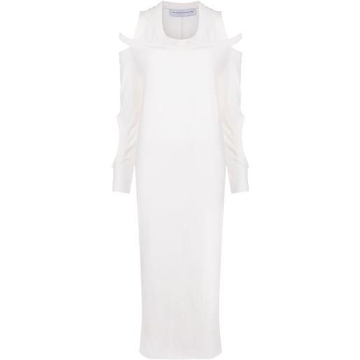 Gloria Coelho abito midi con dettaglio cut-out - bianco