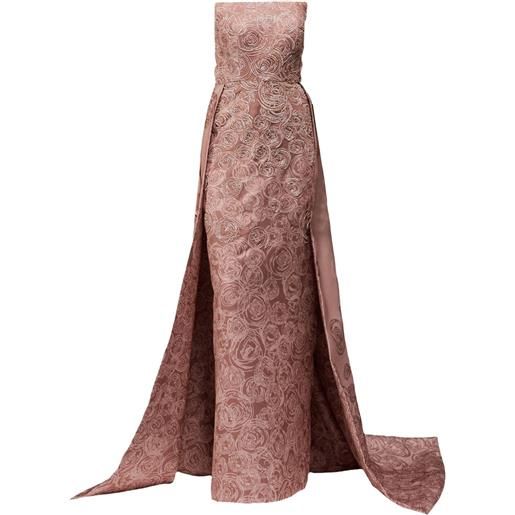 THA SEEN abito lungo con paillettes - rosa