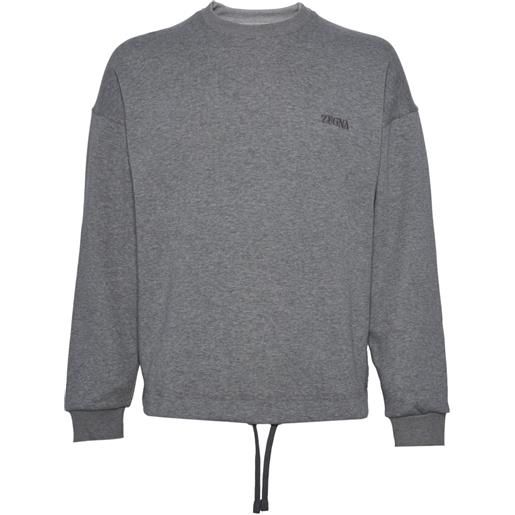 Zegna felpa con logo - grigio