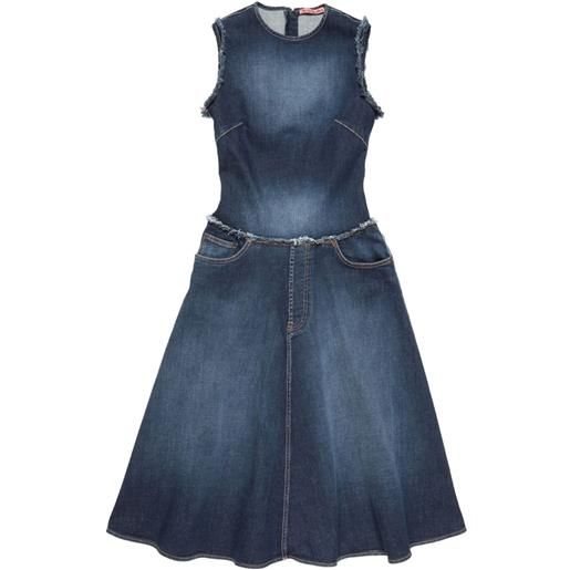 Acne Studios abito denim con frange - blu