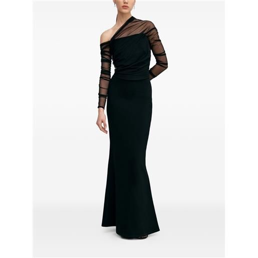 Marcella abito lungo monroe senza spalline - nero