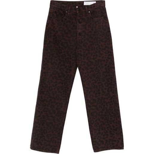 rag & bone jeans shea leopardati - marrone