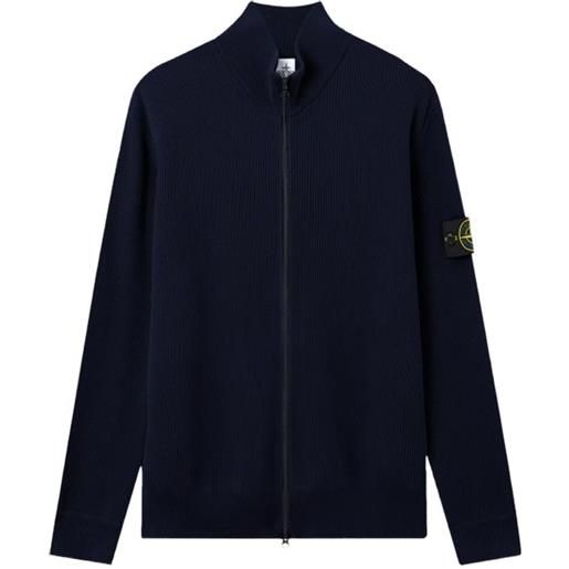 Stone Island cardigan con colletto rialzato - blu