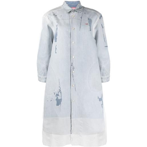 Diesel chemisier denim con effetto vissuto - blu