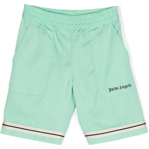 Palm Angels Kids shorts running traveler con applicazione - verde