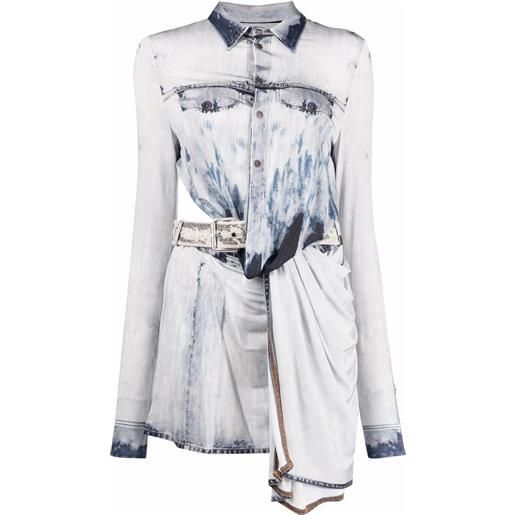 Diesel abito denim asimmetrico d-hanne - blu