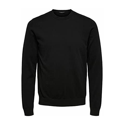 Selected homme male maglione a maniche lunghe, antracit/dettaglio: melange, xl
